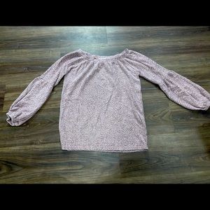 Off the shoulder light pink sweater